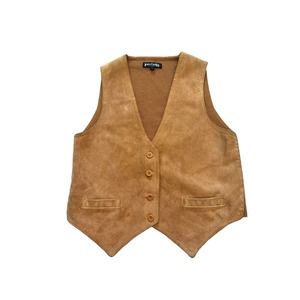 Vintage Foxtails‎ Outerwear Women’s Large Split Cowhide Leather Vest Waistcoat
